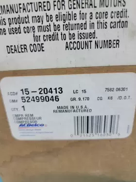 15-20413 ACDELCO Air Compressor Sierra Silverado #3