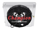 Cold Champion 1 Row 16x14" Dual Pass Drag Racing Radiator,shroud,13" Fan,1.5,1.5. Fixed Price $1119.05.