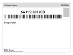 Genuine Bmw Evaporator 64-11-9-361-708 New. Fixed Price $856.16.